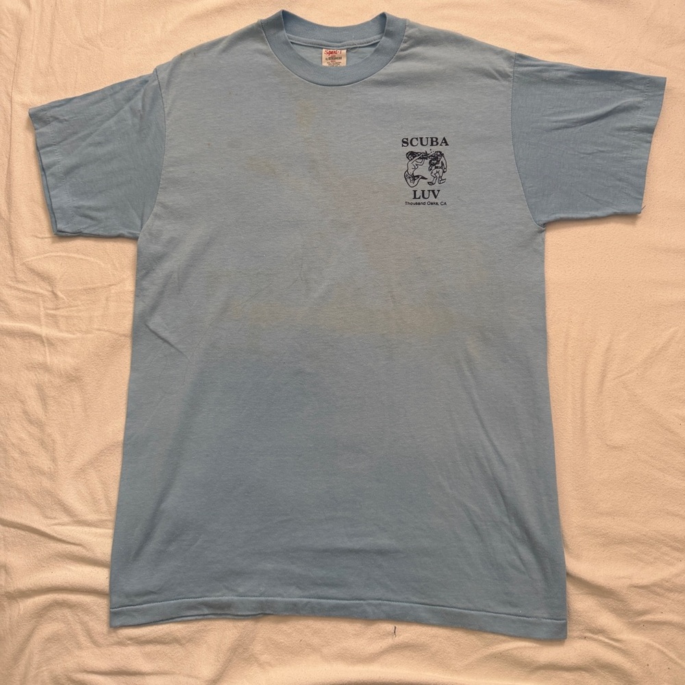Vintage Scuba Luv Light Blue Short Sleeve Tee